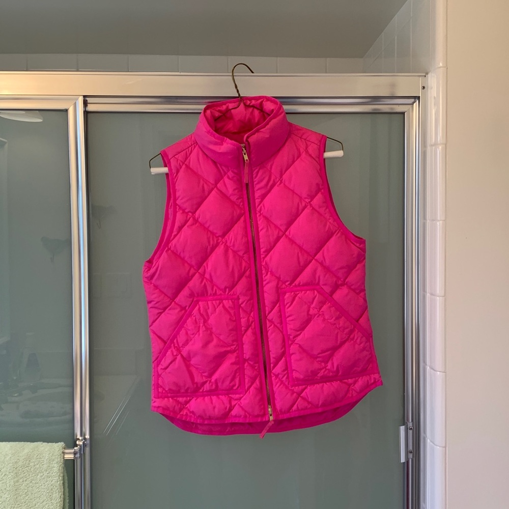 J Crew pink puffer vest